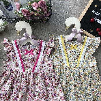 Váy hoa tay tiên đuôi cá size 4-8  - VT50305